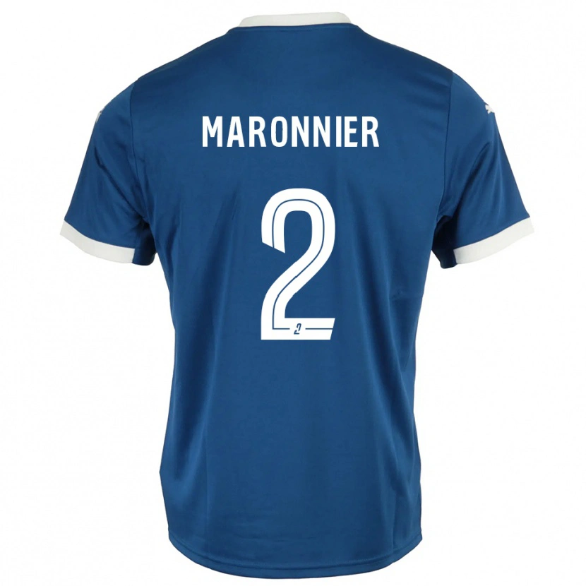 Danxen Børn Lucas Maronnier #2 Blå Hvid Hjemmebane Spillertrøjer 2025/26 Trøje T-Shirt