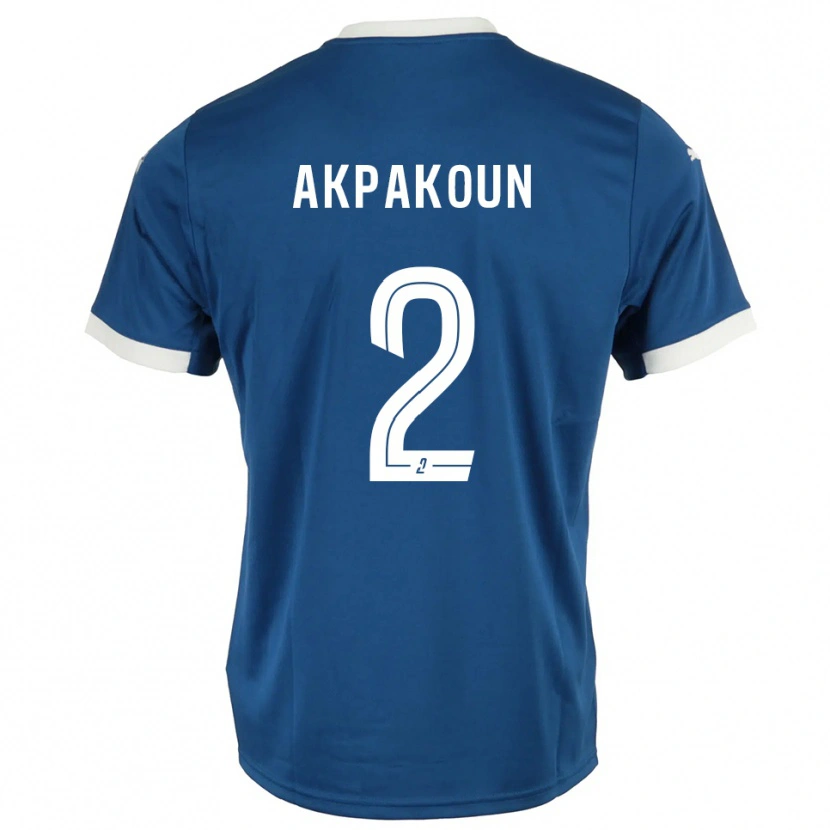 Danxen Børn Tom Akpakoun #2 Blå Hvid Hjemmebane Spillertrøjer 2025/26 Trøje T-Shirt