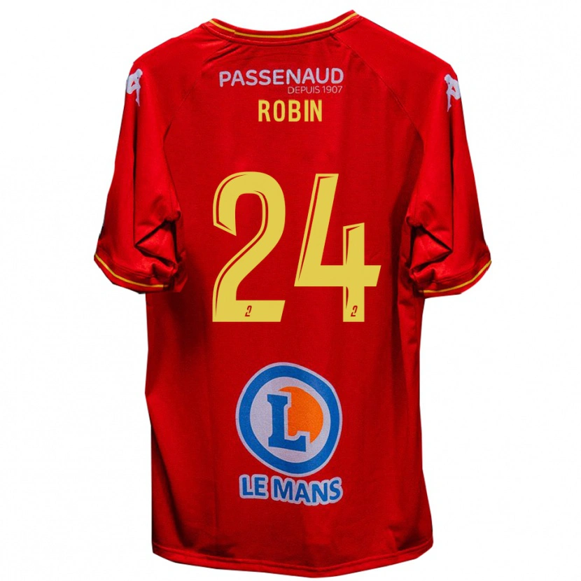 Danxen Børn Milan Robin #24 Rød Gul Hjemmebane Spillertrøjer 2025/26 Trøje T-Shirt