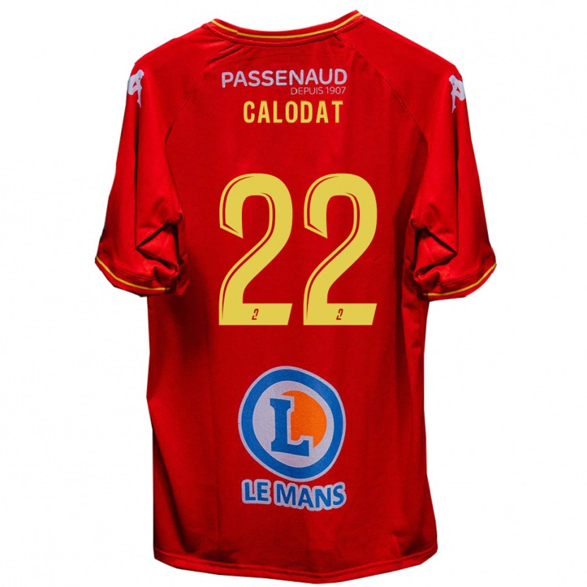 Danxen Børn Lucas Calodat #22 Rød Gul Hjemmebane Spillertrøjer 2025/26 Trøje T-Shirt