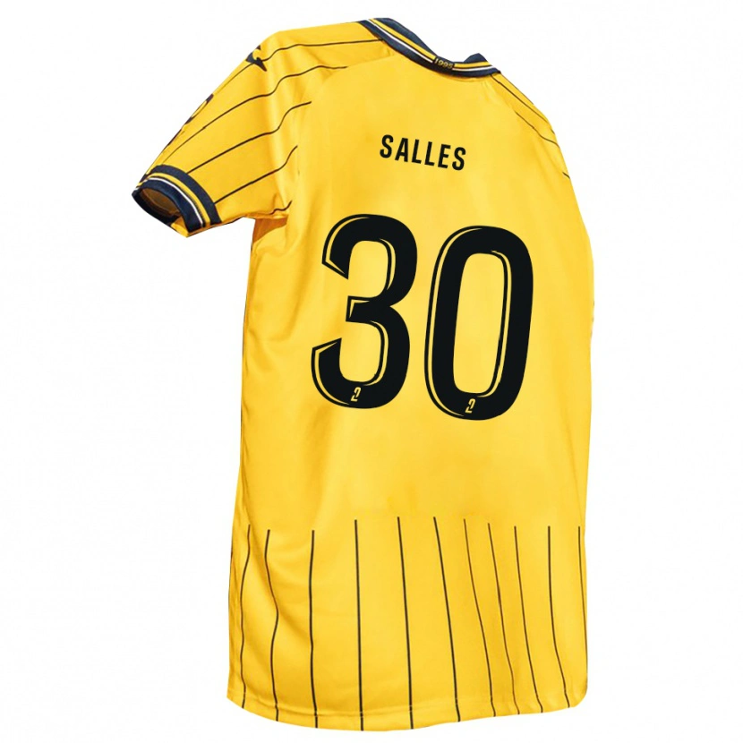 Danxen Børn Esteban Salles #30 Gul Marine Hjemmebane Spillertrøjer 2025/26 Trøje T-Shirt