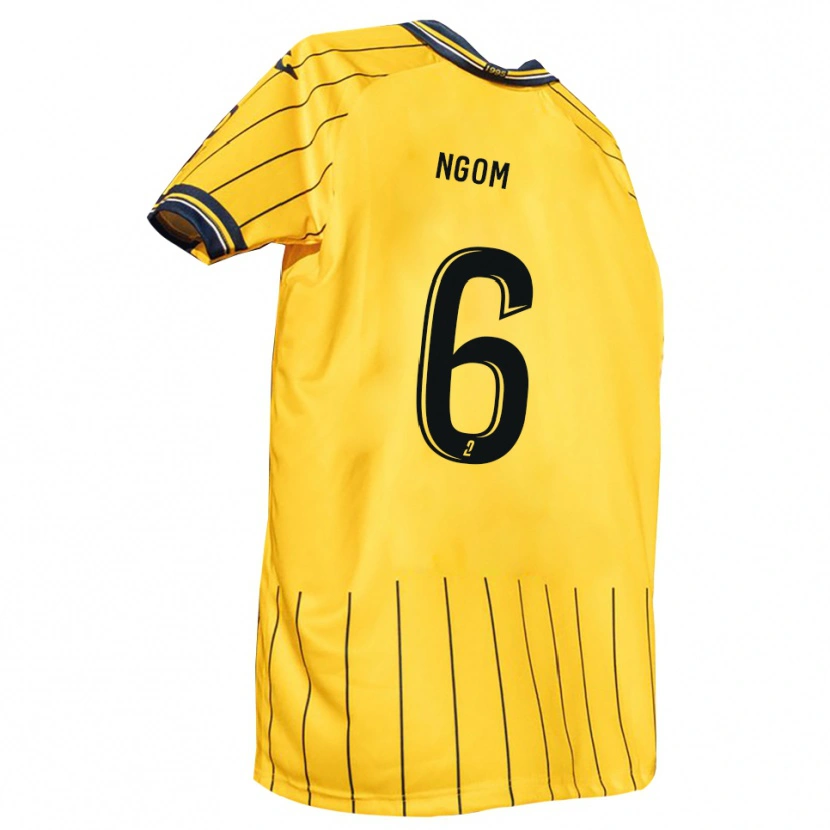 Danxen Børn Oumar Ngom #6 Gul Marine Hjemmebane Spillertrøjer 2025/26 Trøje T-Shirt