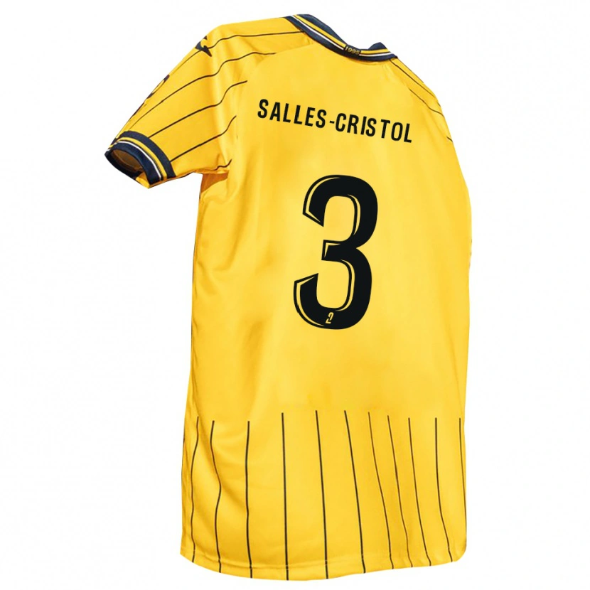 Danxen Børn Matéo Salles-Cristol #3 Gul Marine Hjemmebane Spillertrøjer 2025/26 Trøje T-Shirt