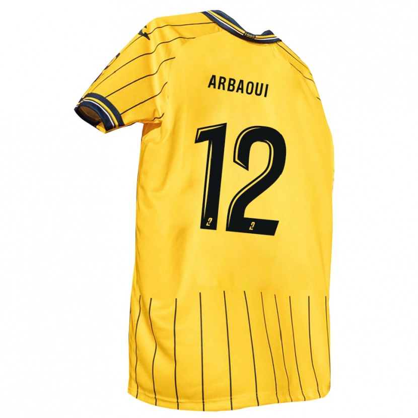 Danxen Børn Walid Arbaoui #12 Gul Marine Hjemmebane Spillertrøjer 2025/26 Trøje T-Shirt