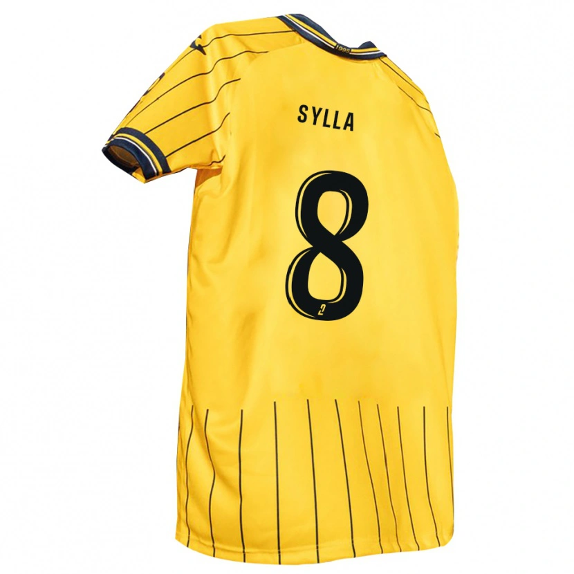 Danxen Børn Khalifa Sylla #8 Gul Marine Hjemmebane Spillertrøjer 2025/26 Trøje T-Shirt