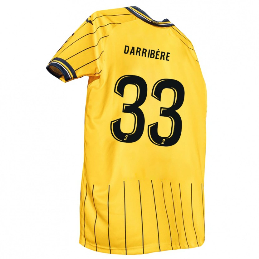 Danxen Børn Clément Darribère #33 Gul Marine Hjemmebane Spillertrøjer 2025/26 Trøje T-Shirt