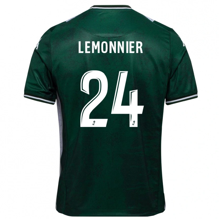 Danxen Børn Pierre Lemonnier #24 Grøn Hvid Hjemmebane Spillertrøjer 2025/26 Trøje T-Shirt