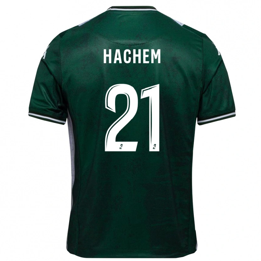 Danxen Børn Abdelsamad Hachem #21 Grøn Hvid Hjemmebane Spillertrøjer 2025/26 Trøje T-Shirt