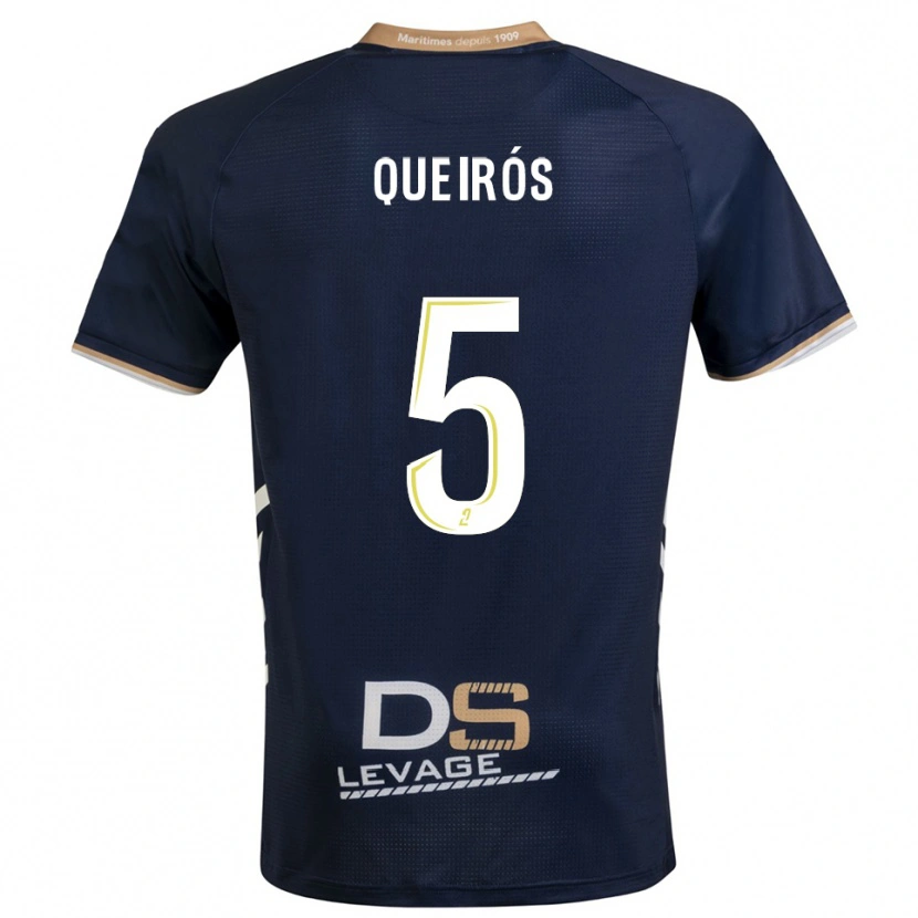 Danxen Børn Diogo Queirós #5 Marine Guld Hjemmebane Spillertrøjer 2025/26 Trøje T-Shirt
