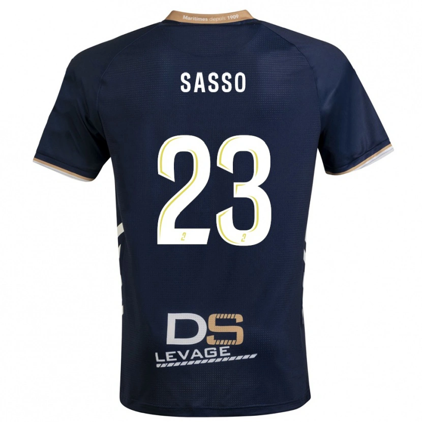 Danxen Børn Vincent Sasso #23 Marine Guld Hjemmebane Spillertrøjer 2025/26 Trøje T-Shirt