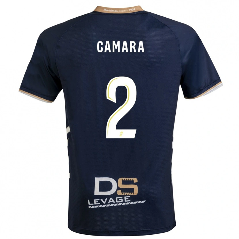 Danxen Børn Sékou Camara #2 Marine Guld Hjemmebane Spillertrøjer 2025/26 Trøje T-Shirt