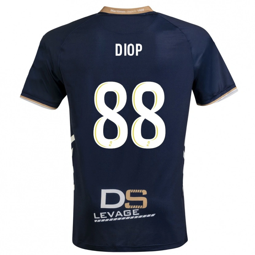 Danxen Børn Malick Diop #88 Marine Guld Hjemmebane Spillertrøjer 2025/26 Trøje T-Shirt