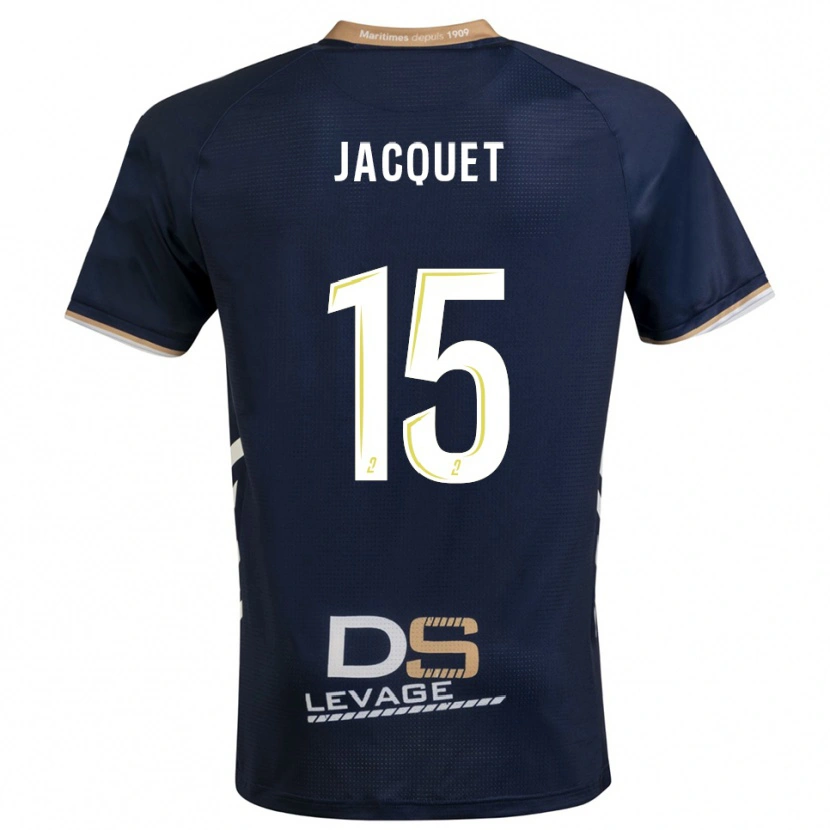 Danxen Børn Nils Jacquet #15 Marine Guld Hjemmebane Spillertrøjer 2025/26 Trøje T-Shirt