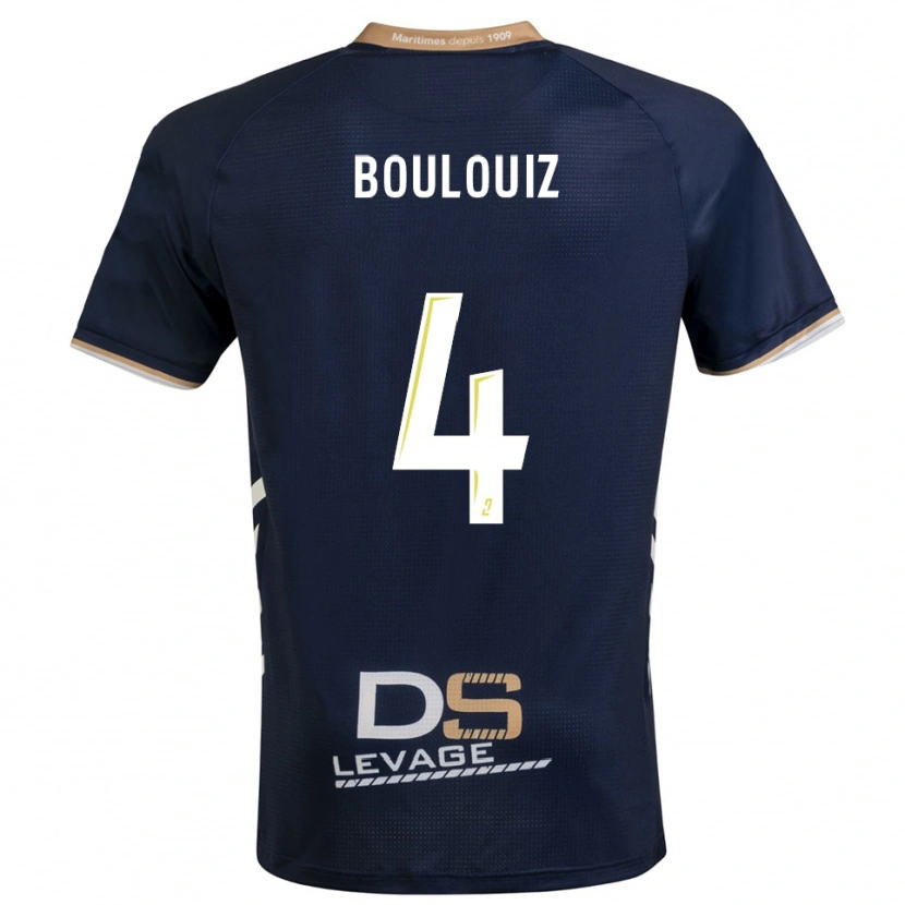 Danxen Børn Salim Boulouiz #4 Marine Guld Hjemmebane Spillertrøjer 2025/26 Trøje T-Shirt