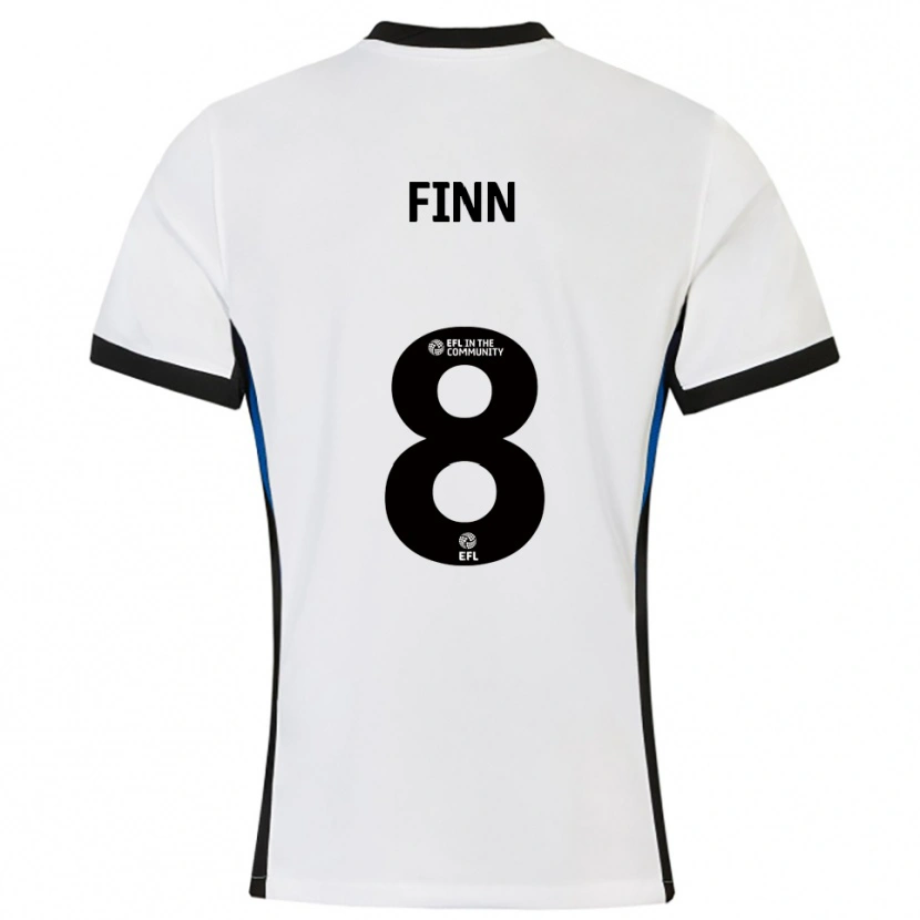 Danxen Børn Jamie Finn #8 Hvid Blå Udebane Spillertrøjer 2025/26 Trøje T-Shirt