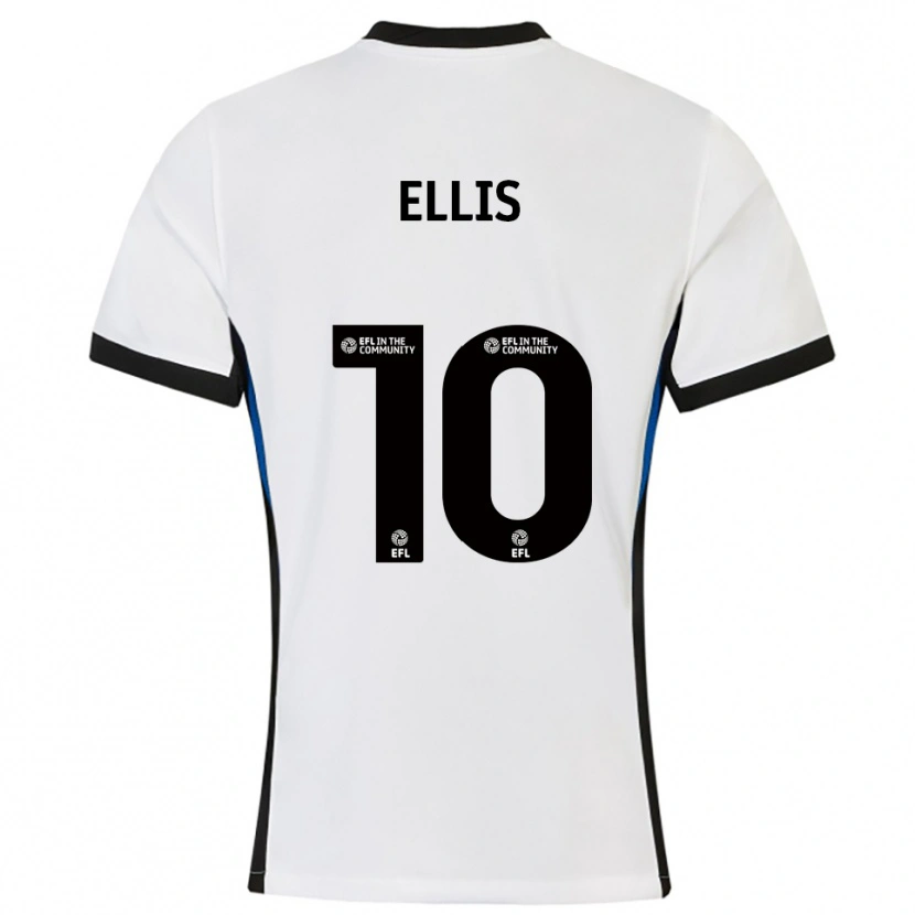 Danxen Børn O'shea Ellis #10 Hvid Blå Udebane Spillertrøjer 2025/26 Trøje T-Shirt