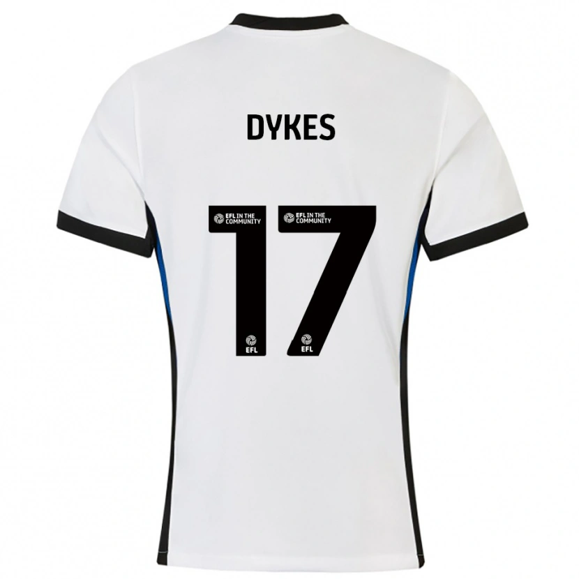 Danxen Børn Lyndon Dykes #17 Hvid Blå Udebane Spillertrøjer 2025/26 Trøje T-Shirt