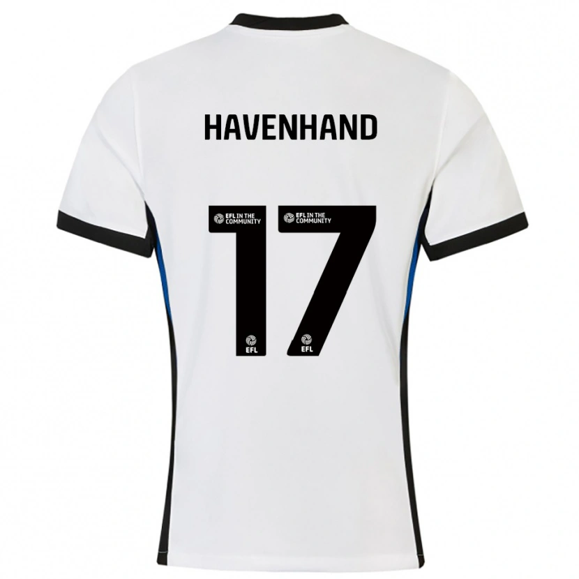 Danxen Børn Kurtis Havenhand #17 Hvid Blå Udebane Spillertrøjer 2025/26 Trøje T-Shirt