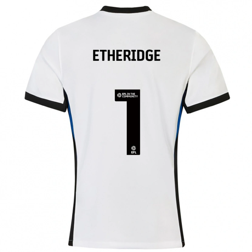Danxen Børn Neil Etheridge #1 Hvid Blå Udebane Spillertrøjer 2025/26 Trøje T-Shirt