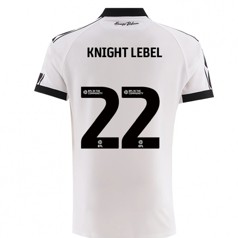 Danxen Børn Jamie Knight-Lebel #22 Hvid Sort Udebane Spillertrøjer 2025/26 Trøje T-Shirt