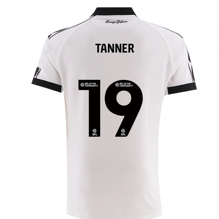 Danxen Børn George Tanner #19 Hvid Sort Udebane Spillertrøjer 2025/26 Trøje T-Shirt