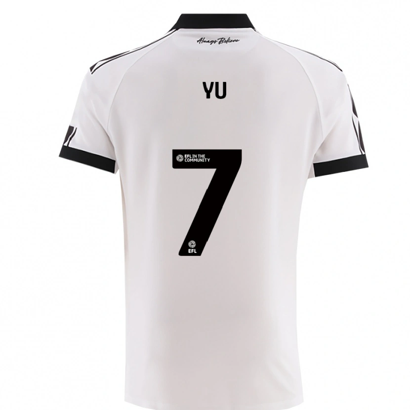 Danxen Børn Yu Hirakawa #7 Hvid Sort Udebane Spillertrøjer 2025/26 Trøje T-Shirt