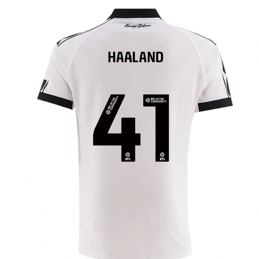 Danxen Børn Benedicte Haaland #41 Hvid Sort Udebane Spillertrøjer 2025/26 Trøje T-Shirt