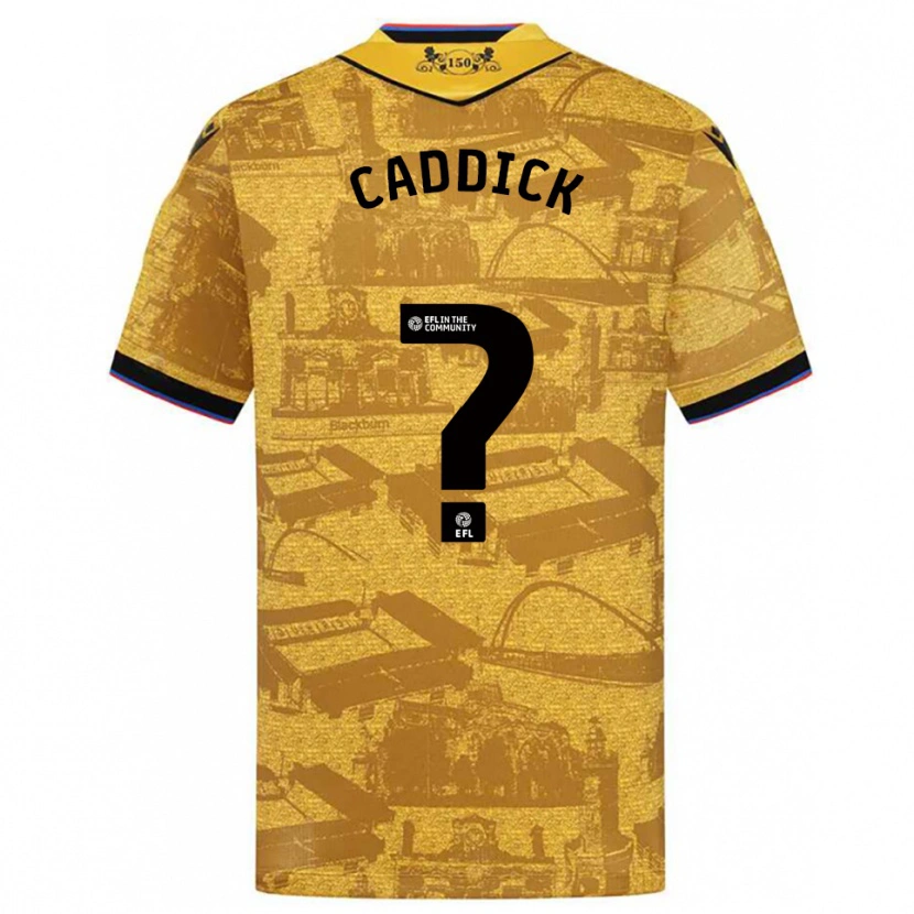 Danxen Børn Adam Caddick #0 Guld Sort Udebane Spillertrøjer 2025/26 Trøje T-Shirt