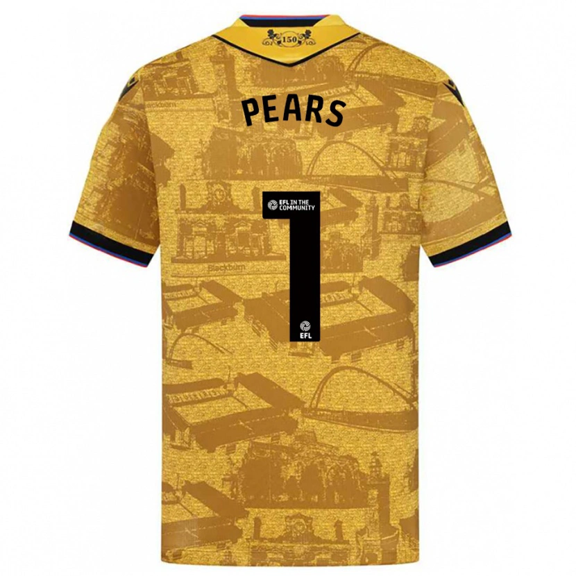 Danxen Børn Aynsley Pears #1 Guld Sort Udebane Spillertrøjer 2025/26 Trøje T-Shirt