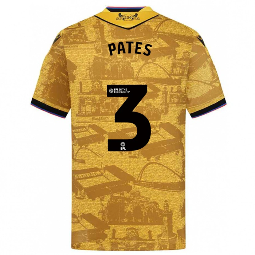 Danxen Børn Harvey Pates #3 Guld Sort Udebane Spillertrøjer 2025/26 Trøje T-Shirt