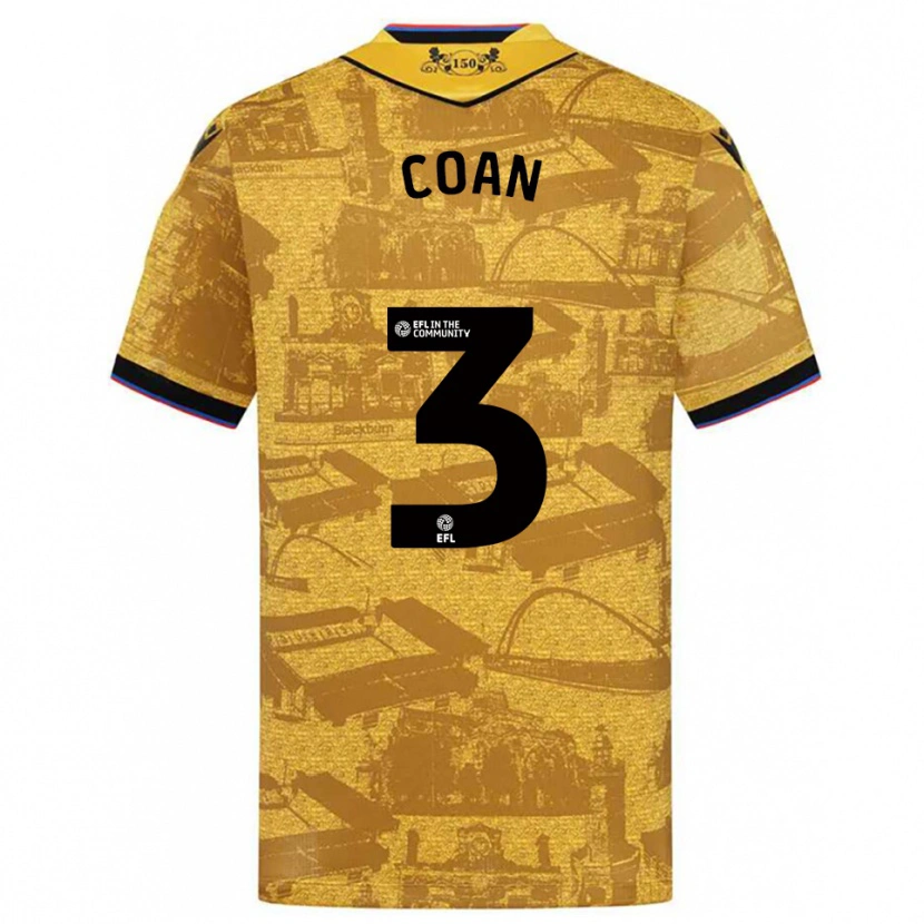 Danxen Børn Hannah Coan #3 Guld Sort Udebane Spillertrøjer 2025/26 Trøje T-Shirt