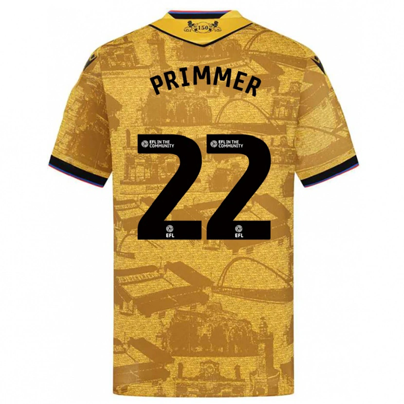 Danxen Børn Tia-Jade Primmer #22 Guld Sort Udebane Spillertrøjer 2025/26 Trøje T-Shirt