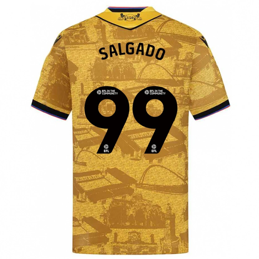 Danxen Børn Shanell Salgado #99 Guld Sort Udebane Spillertrøjer 2025/26 Trøje T-Shirt