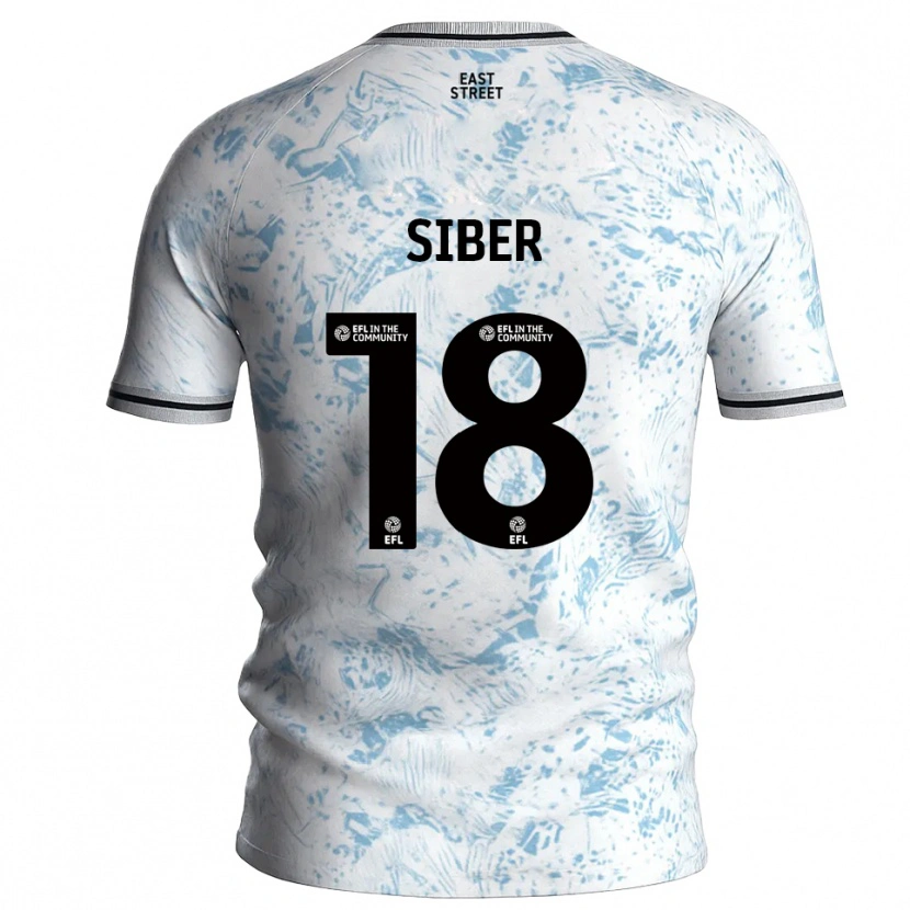 Danxen Børn Gloria Siber #18 Hvid Himmelblå Udebane Spillertrøjer 2025/26 Trøje T-Shirt
