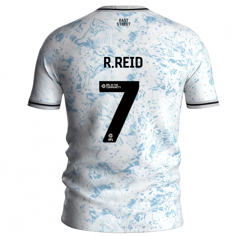 Danxen Børn Reuben Reid #7 Hvid Himmelblå Udebane Spillertrøjer 2025/26 Trøje T-Shirt