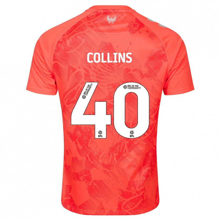 Danxen Børn Brad Collins #40 Orange Hvid Udebane Spillertrøjer 2025/26 Trøje T-Shirt