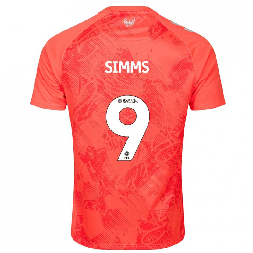 Danxen Børn Ellis Simms #9 Orange Hvid Udebane Spillertrøjer 2025/26 Trøje T-Shirt