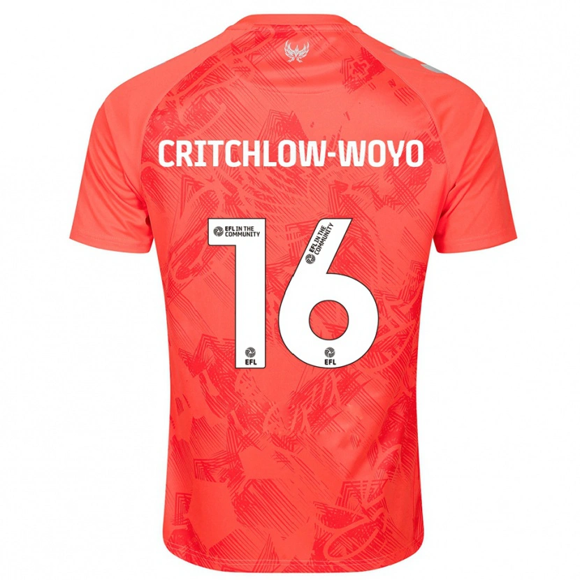 Danxen Børn Tionne Critchlow-Woyo #16 Orange Hvid Udebane Spillertrøjer 2025/26 Trøje T-Shirt