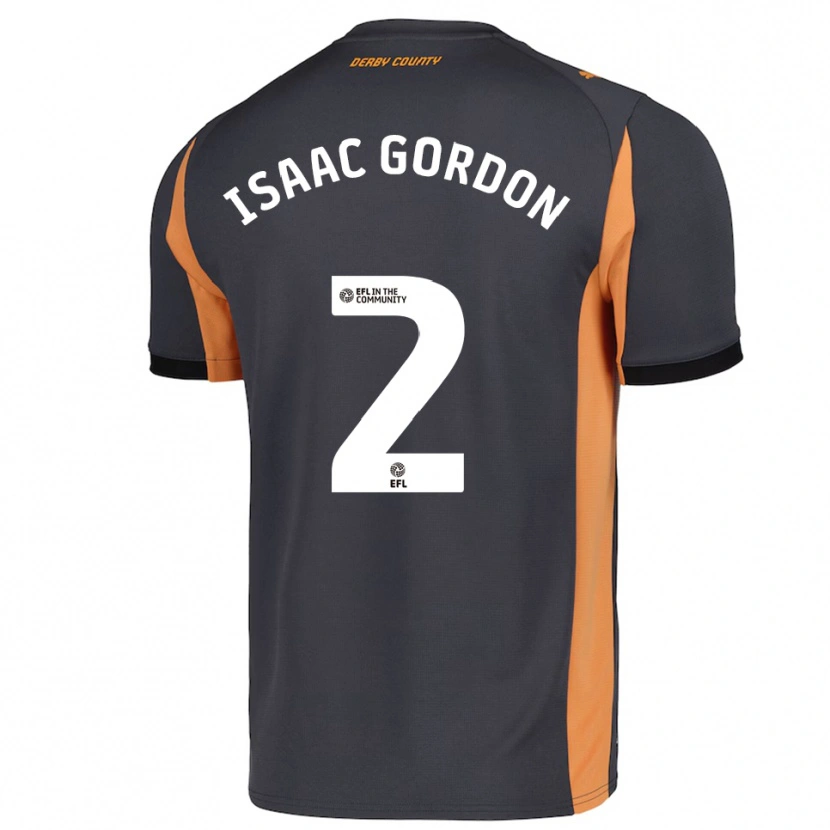 Danxen Børn Isaac Gordon #2 Grå Orange Sort Udebane Spillertrøjer 2025/26 Trøje T-Shirt