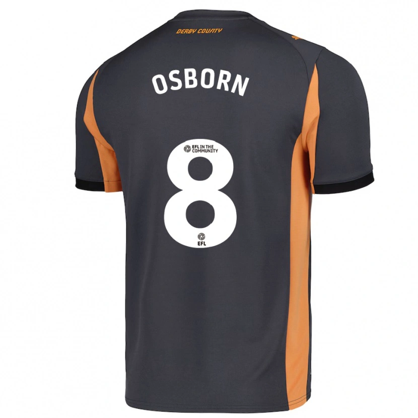 Danxen Børn Ben Osborn #8 Grå Orange Sort Udebane Spillertrøjer 2025/26 Trøje T-Shirt