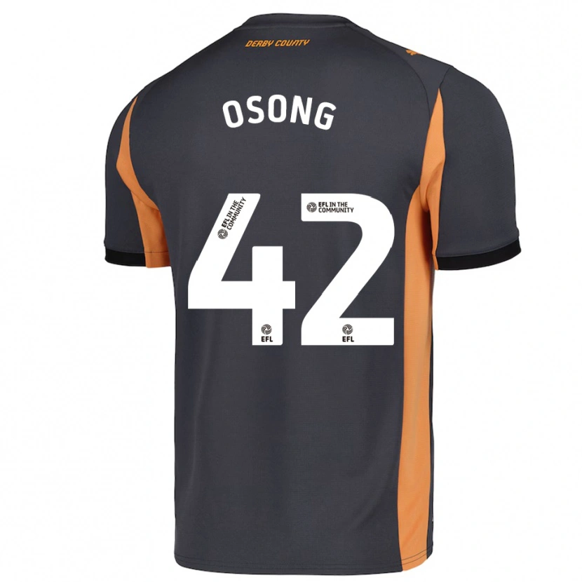 Danxen Børn Johnson Osong #42 Grå Orange Sort Udebane Spillertrøjer 2025/26 Trøje T-Shirt