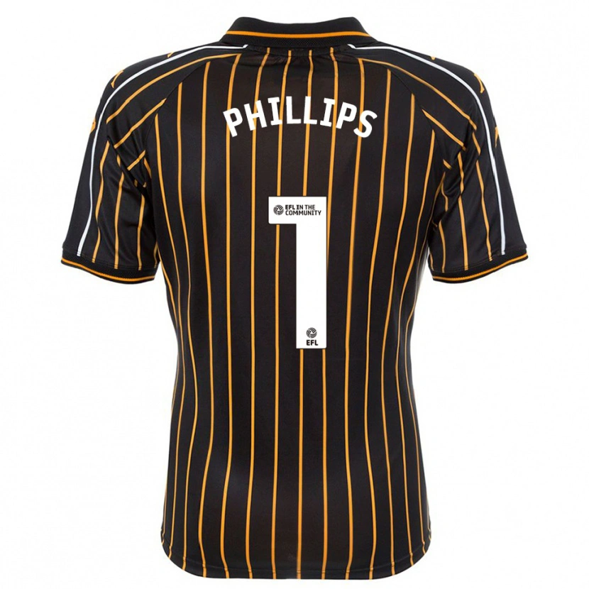 Danxen Børn Dillon Phillips #1 Hvid Sort Udebane Spillertrøjer 2025/26 Trøje T-Shirt
