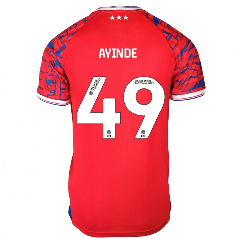 Danxen Børn Leon Ayinde #49 Rød Blå Udebane Spillertrøjer 2025/26 Trøje T-Shirt