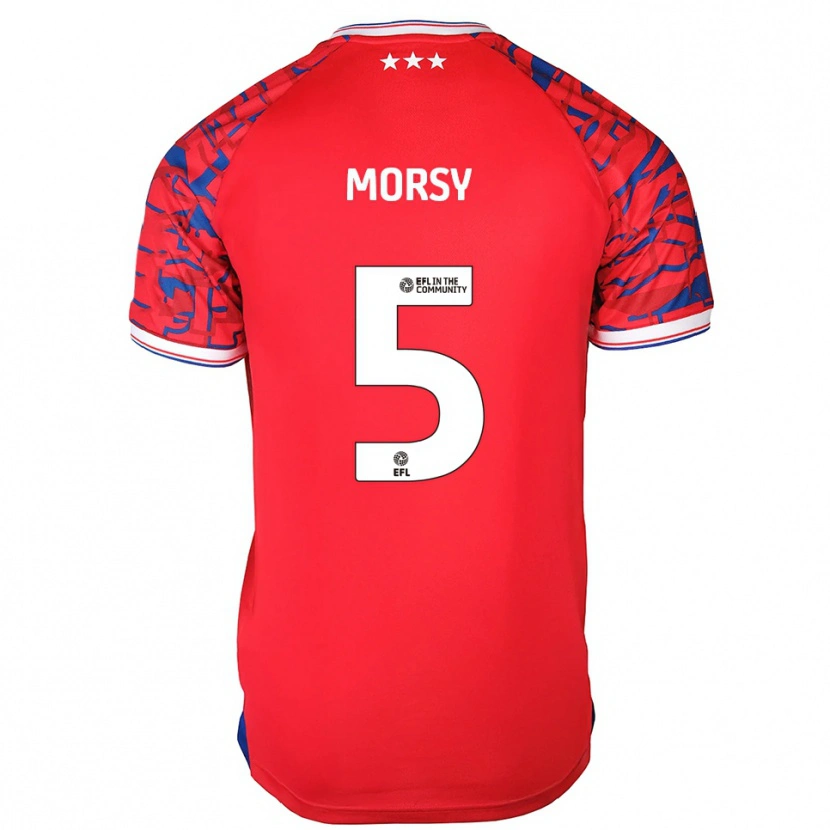 Danxen Børn Samy Morsy #5 Rød Blå Udebane Spillertrøjer 2025/26 Trøje T-Shirt