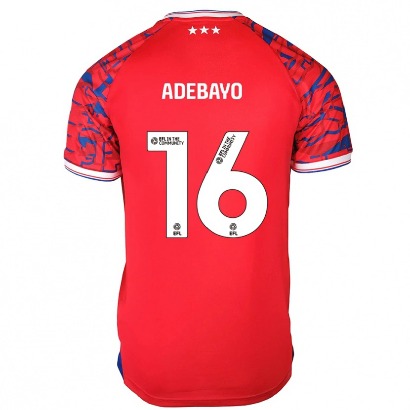 Danxen Børn Afi Adebayo #16 Rød Blå Udebane Spillertrøjer 2025/26 Trøje T-Shirt