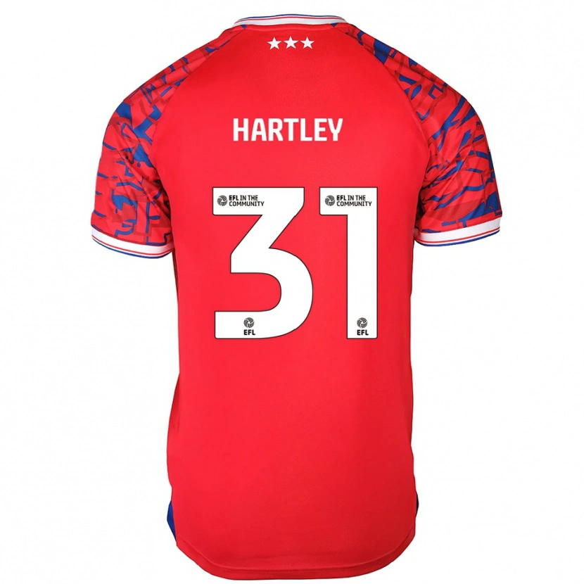 Danxen Børn Laura Hartley #31 Rød Blå Udebane Spillertrøjer 2025/26 Trøje T-Shirt