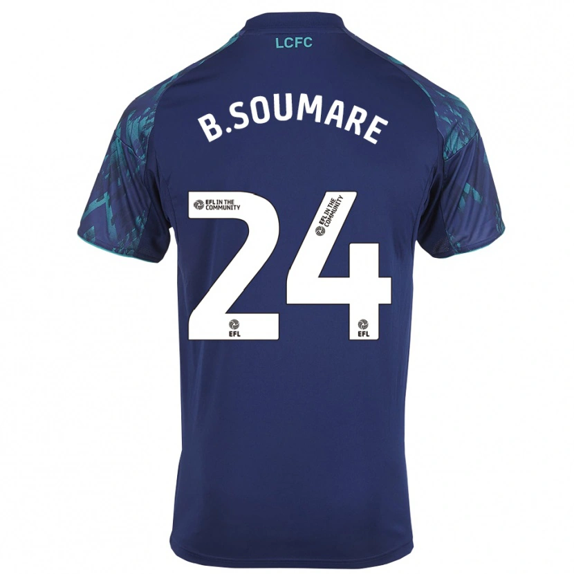 Danxen Børn Boubakary Soumaré #24 Marinegrøn Hvid Udebane Spillertrøjer 2025/26 Trøje T-Shirt