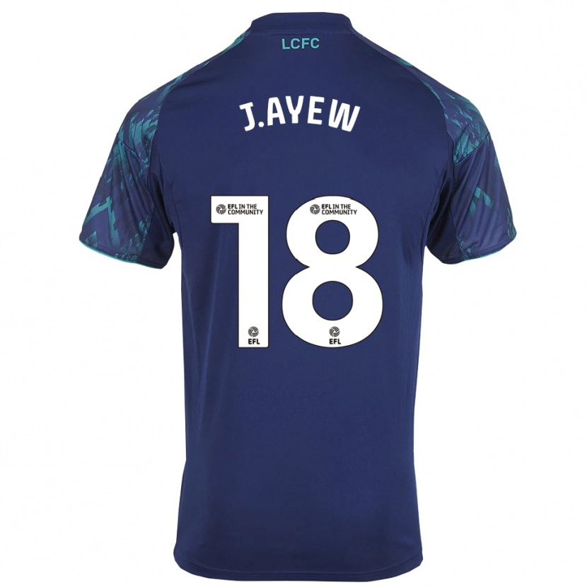Danxen Børn Jordan Ayew #18 Marinegrøn Hvid Udebane Spillertrøjer 2025/26 Trøje T-Shirt