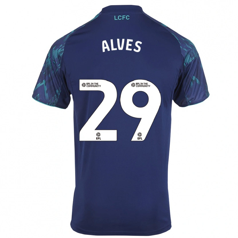 Danxen Børn Will Alves #29 Marinegrøn Hvid Udebane Spillertrøjer 2025/26 Trøje T-Shirt