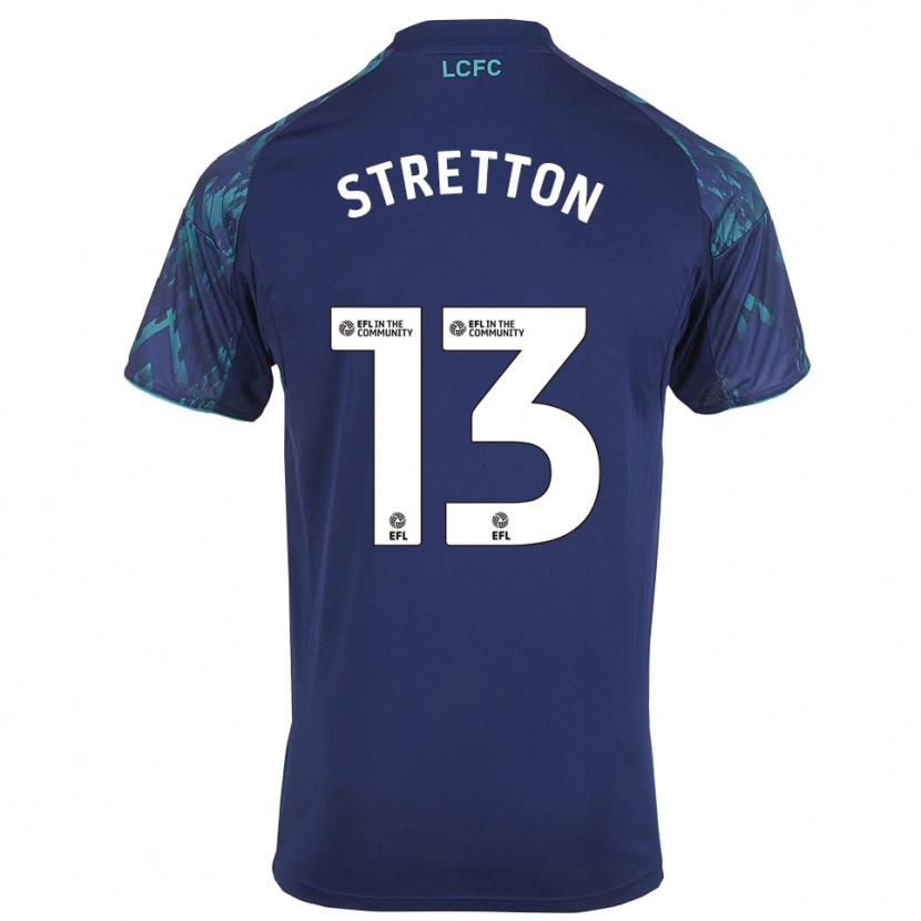 Danxen Børn Leo Stretton #13 Marinegrøn Hvid Udebane Spillertrøjer 2025/26 Trøje T-Shirt